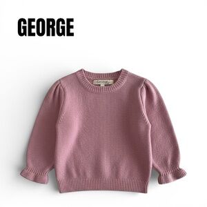 067 George Dusty Rose Ruffle-Cuff Knit Pullover